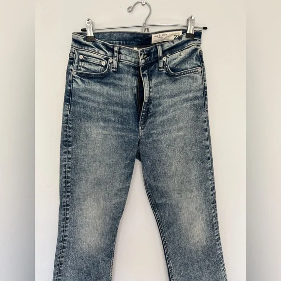 Sold☀️Rag & Bone Nina High-Rise Ankle Flare Jeans in Pearl - Picture 11 of 16